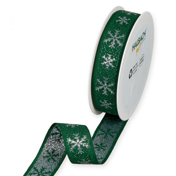 Lurexband "Schneesterne" 9338 fir green/silver Hauptbild Listing
