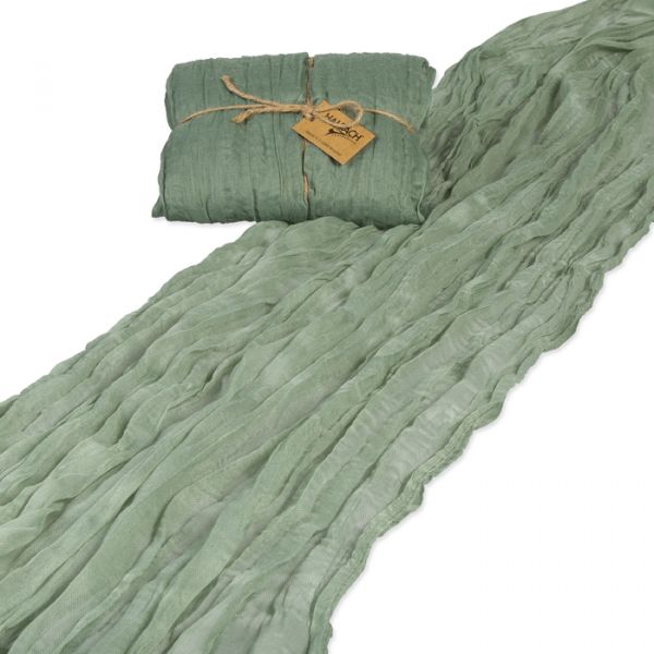 Dekostoff, Tischläufer, Gaze, Käsetuch, uni 93405 jade green Hauptbild Listing