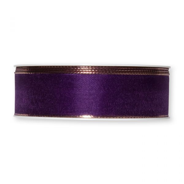 Organza Lurexkante mit Draht dark lilac Hauptbild Detail