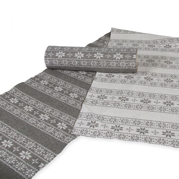 Dekostoff, Strick-Optik Norweger-Muster 9466 grey/white Hauptbild Listing