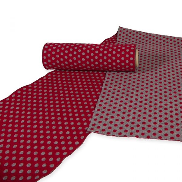 Dekostoff Strick-Optik "Punkte" 9476 red/grey Hauptbild Listing