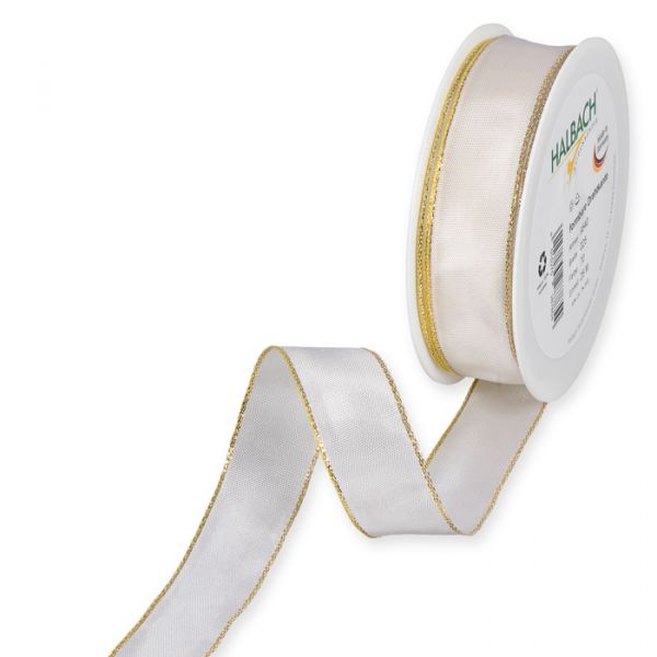 Taftband mit Lurexkanten 9540 cream/gold Hauptbild Listing