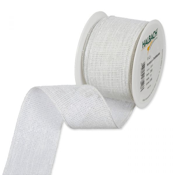Halbtransp. Dekoband mit Lurex 9541 white/silver Hauptbild Listing