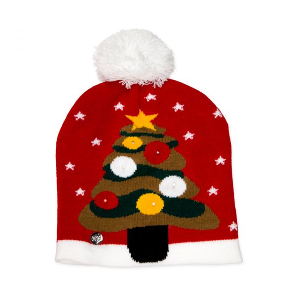 LED-Weihnachtsmütze "Baum", Weihnachtsmarkt-/ Party-Mütze 96114 red/white/green Hauptbild Detail