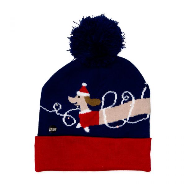 LED-Weihnachtsmütze "Dackel", Weihnachtsmarkt-/ Party-Mütze 96115 blue/red Hauptbild Detail