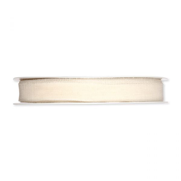 Dekoband "Leinenoptik" formbare Drahtkante 9612 cream Hauptbild Detail
