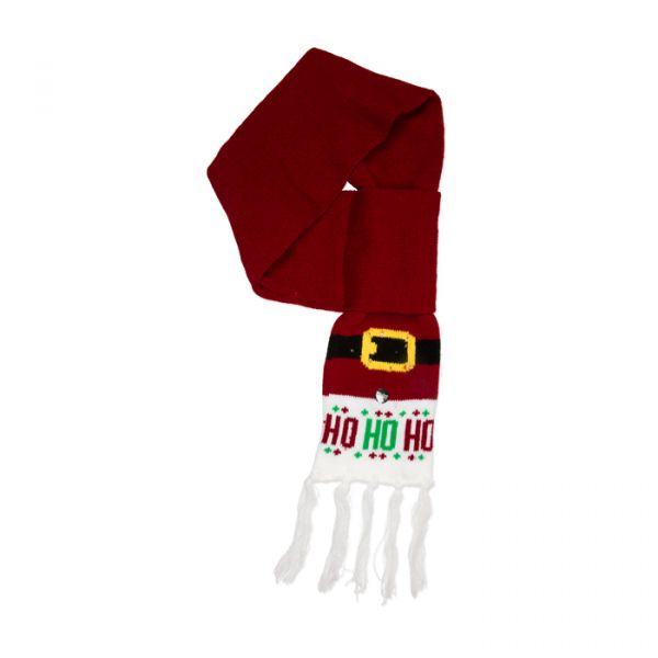 LED-Weihnachtsschal "HO HO HO", Strickschal, Winterschal 96210 wine red/white Hauptbild Listing