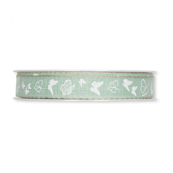 Druckband "Schmetterlinge" 970 mint/white/linen Hauptbild Detail