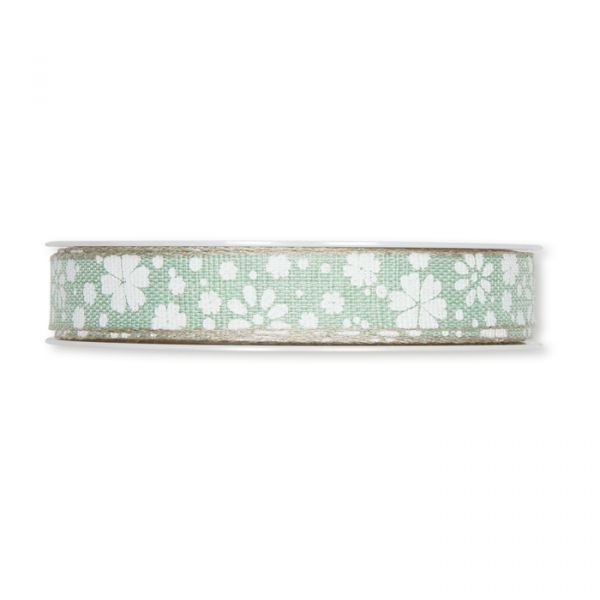 Druckband "Streu-Blümchen" 971 mint/white/linen Hauptbild Detail