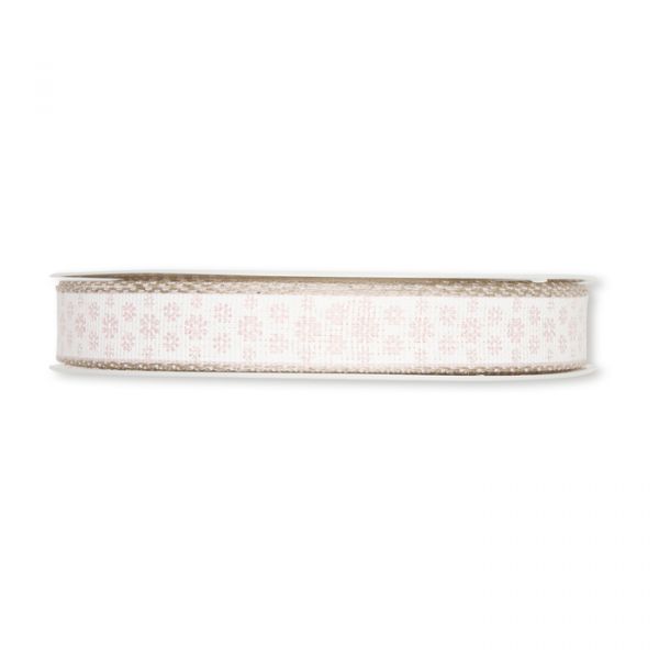 Druckband "Blüten" 972 pale rose/white/linen Hauptbild Detail