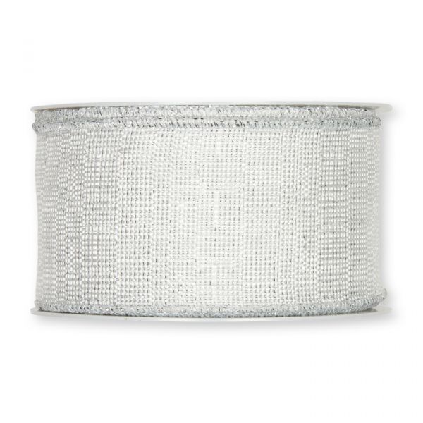 Weihnachtsband 9725 white/silver Hauptbild Detail