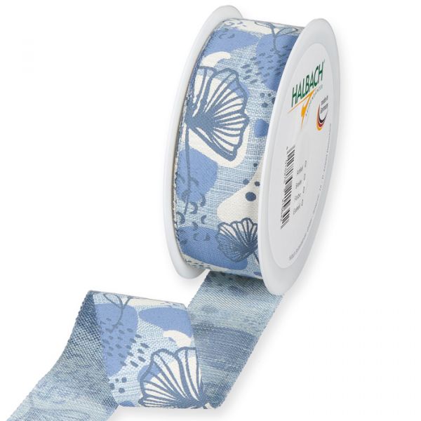 Druckband "Blüten-Muster" 974 blue/white Hauptbild Listing