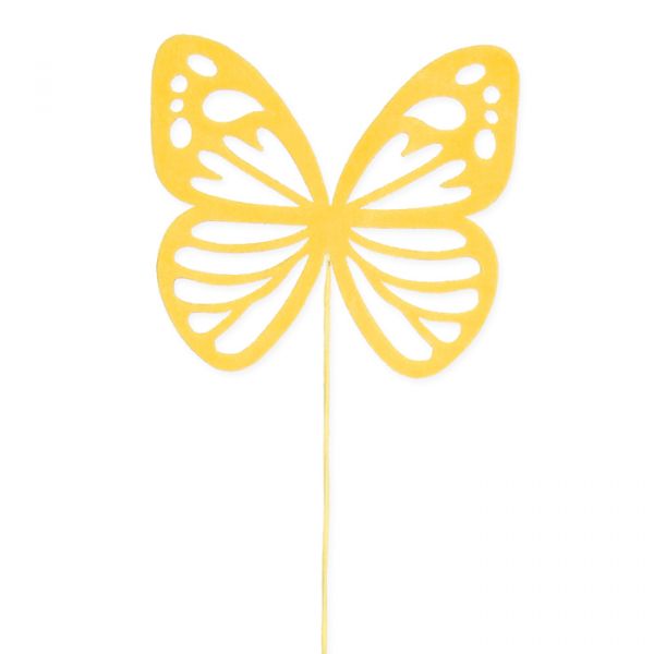 Samt-Stecker "Schmetterling" yellow Hauptbild Detail