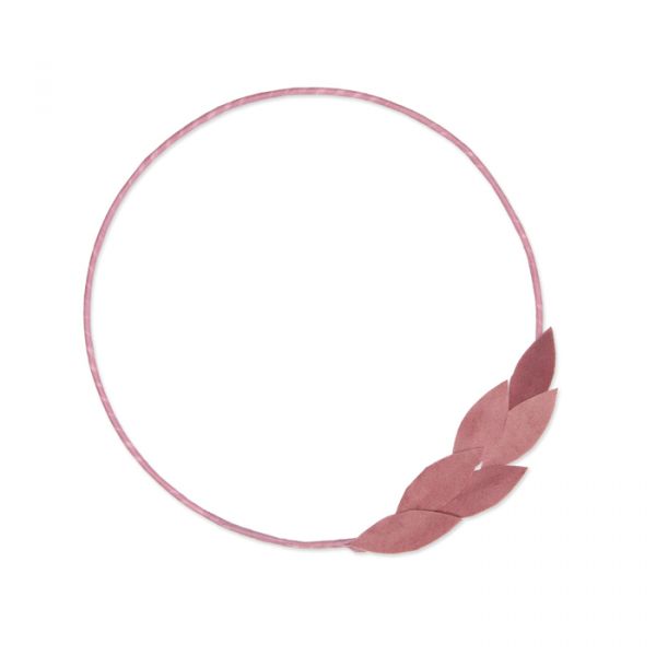 Floraler Deko-Hoop "Samt-Blätter" dusky pink Hauptbild Detail