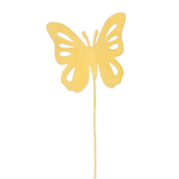 Samt-Stecker "Schmetterling" 98056 yellow Hauptbild Detail