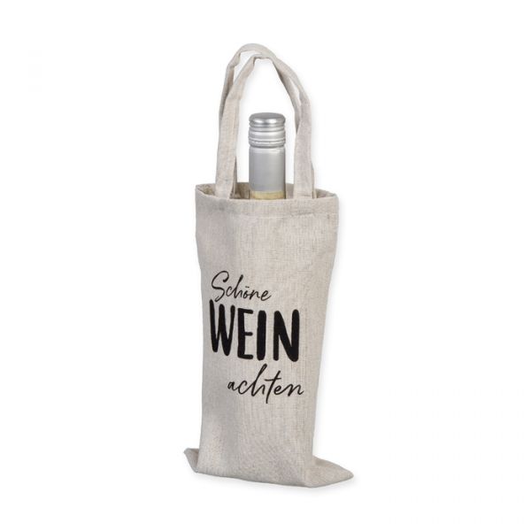 Flaschentasche"Schöne WEINachten" 98078 natural/black Hauptbild Listing
