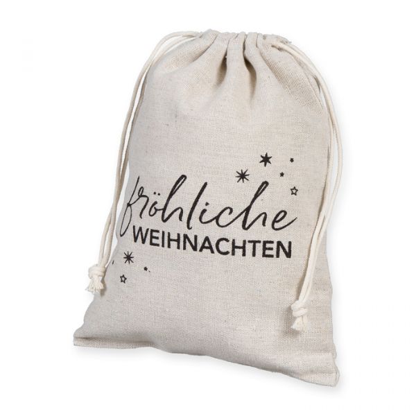 Geschenkbeutel "fröhliche WEIHNACHTEN" 98111 natural/black Hauptbild Listing