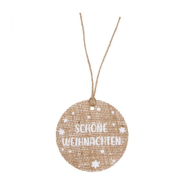 Deko-Anhänger "SCHÖNE WEIHNACHTEN" ,Weihnachtsanhänger / Geschenkanhänger 98125 natural/white Hauptbild Detail