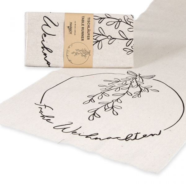 Tischläufer "frohe Weihnachten", Tischdekoration Weihnachten 98145 natural/black Hauptbild Listing