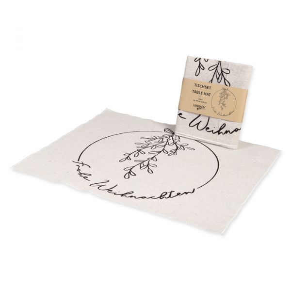 Tischset "frohe Weihnachten", Tischdekoration Weihnachten 98146 natural/black Hauptbild Listing