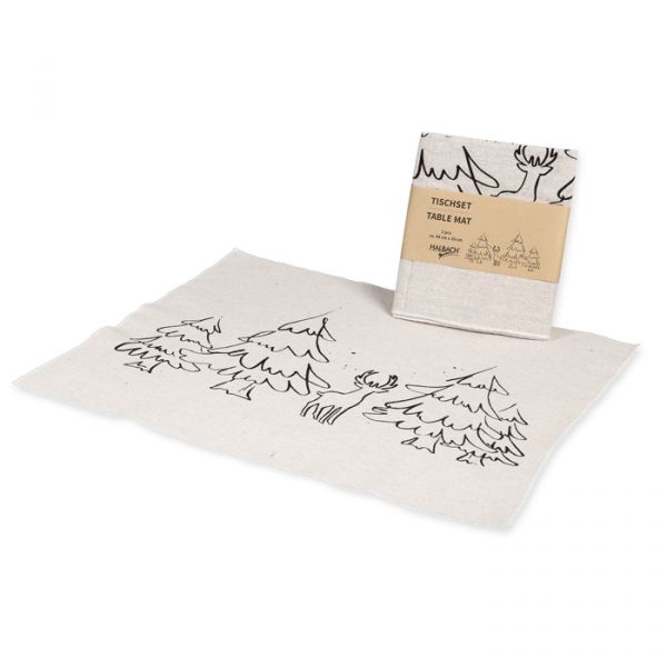 Tischset "Tannenwald", Tischdekoration Weihnachten 98150 natural/black Hauptbild Listing