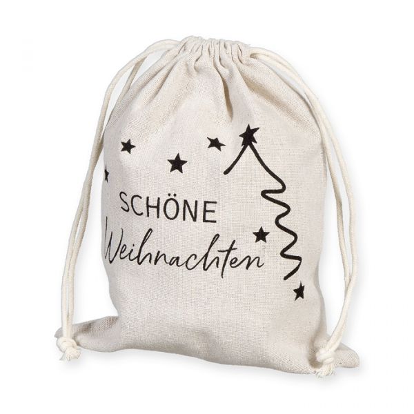 Geschenkbeutel "SCHÖNE Weihnachten" 98157 natural/black Hauptbild Listing