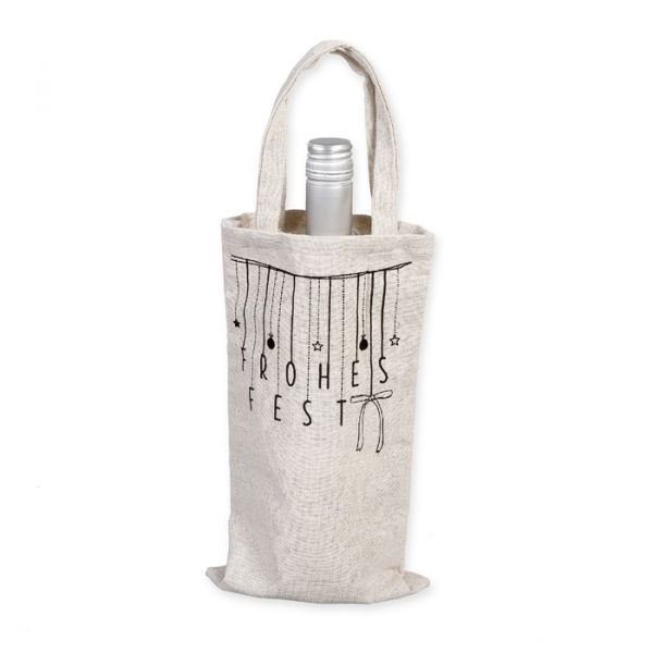 Flaschentasche "FROHES FEST" 98160 natural/black Hauptbild Listing