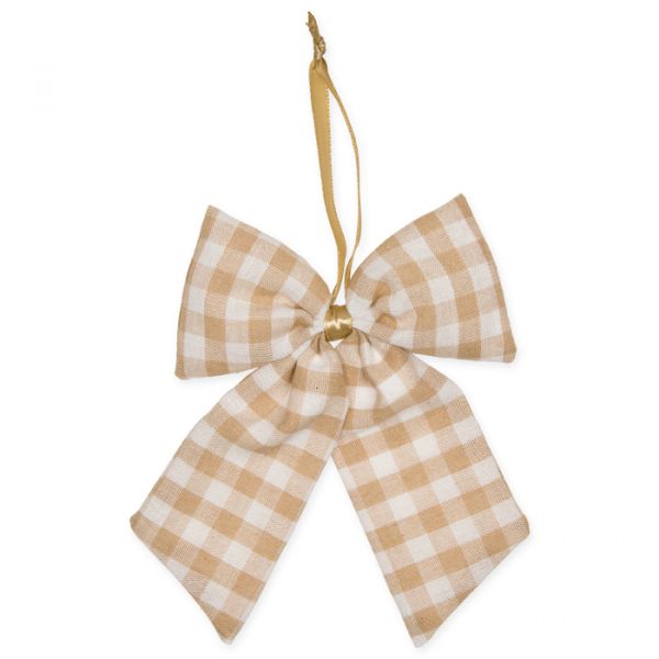 Deko-Schleife "Karo", Stoffschleife, Fertigschleife 98194 natural/white Hauptbild Detail