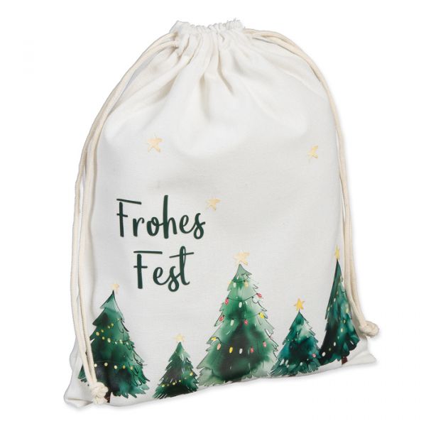 Geschenkbeutel "Weihnachtsbäume" 98213 cream/green Hauptbild Listing