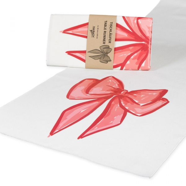 Tischläufer "Schleife", Tischdekoration Weihnachten 98217 cream/red Hauptbild Listing