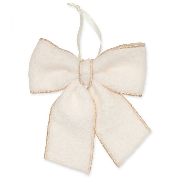 Deko-Schleife, Dekoschleife, Stoffschleife, Fertigschleife 98225 off-white/gold Hauptbild Detail