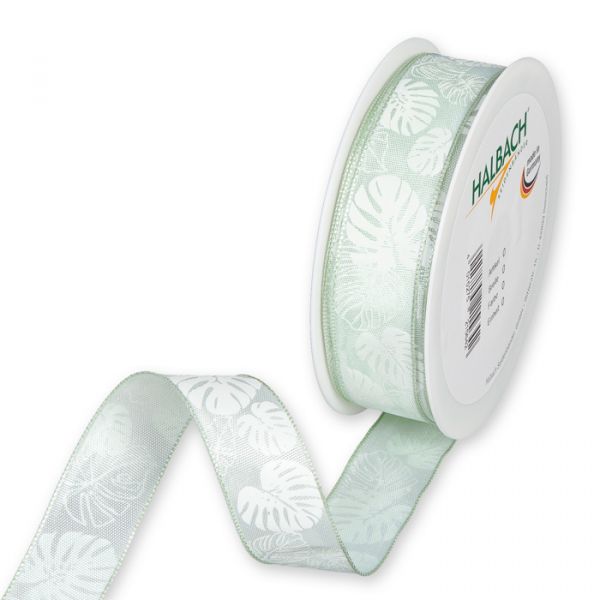 Druckband "Monstera" 983 light mint/white Hauptbild Listing