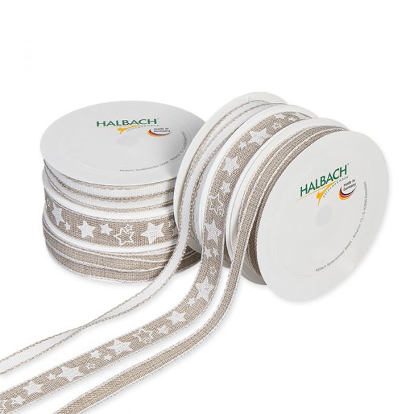 Geschenkband-Set "Sterne" GBSET13 linen/white Hauptbild Listing