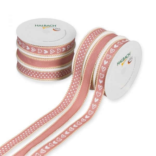 Geschenkband-Set "Herzen/Punkte" GBSET2 blush rose/white Hauptbild Listing