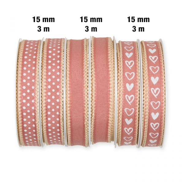 Geschenkband-Set "Herzen/Punkte" GBSET2 blush rose/white Hauptbild Detail