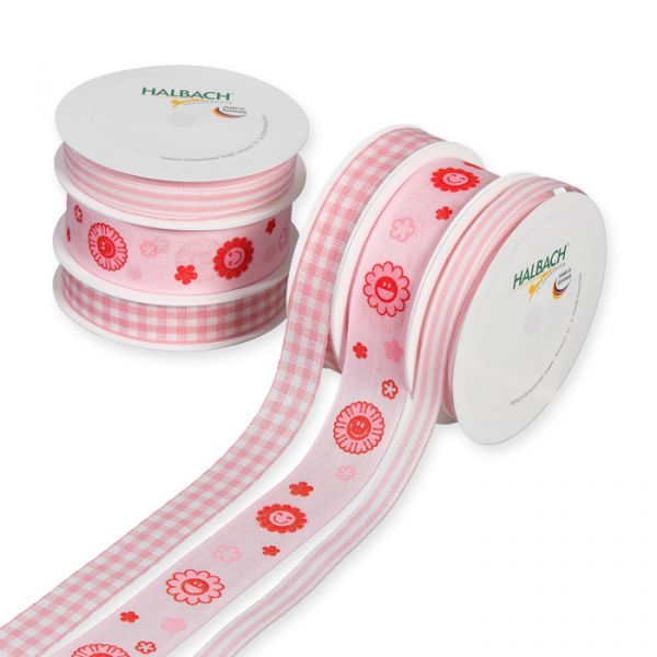 Geschenkband-Set "Smiley" GBSET4 pale pink/red/white Hauptbild Listing