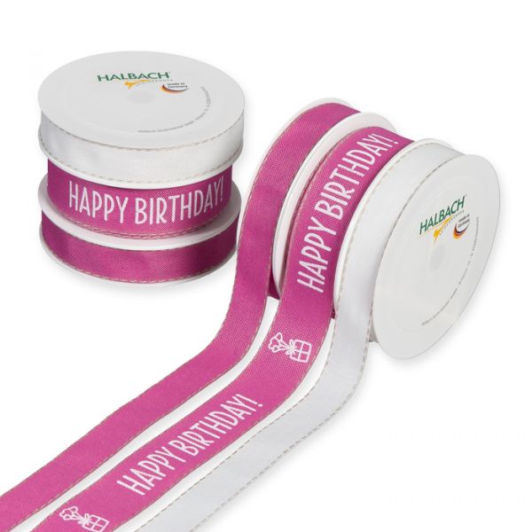 Geschenkband-Set "HAPPY BIRTHDAY" GBSET6 pink/white Hauptbild Listing