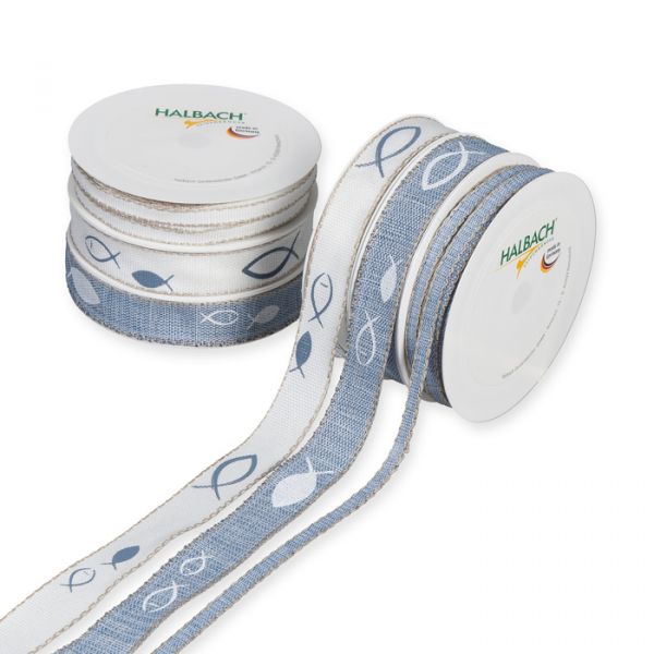 Geschenkband-Set "Fische" GBSET7 blue/white Hauptbild Listing