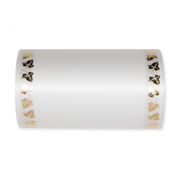 Satinband Efeuranke SA2603 white/gold Hauptbild Detail